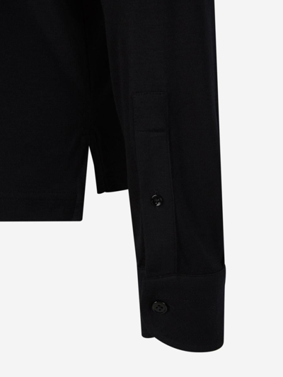 Shop Tom Ford Viscose And Silk Polo In Negre