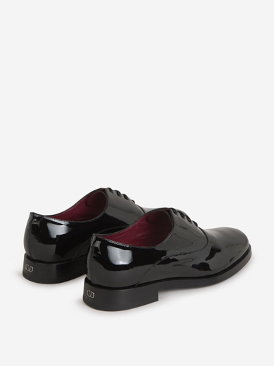 Shop Valentino Garavani Patent Lace-up Shoes In Negre