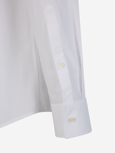 Shop Valentino Pocket Cotton Shirt In Blanc