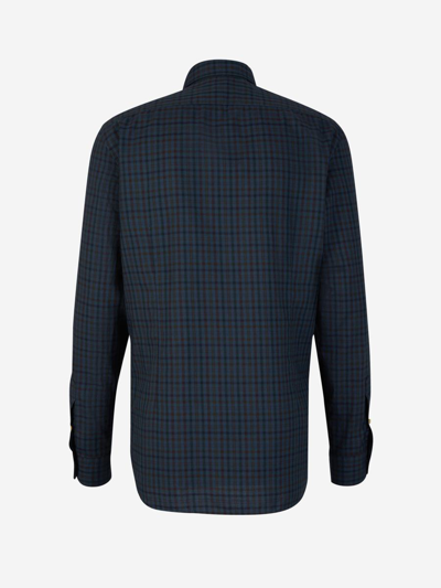 Shop Vincenzo Di Ruggiero Checkered Shirt In Blau Marí