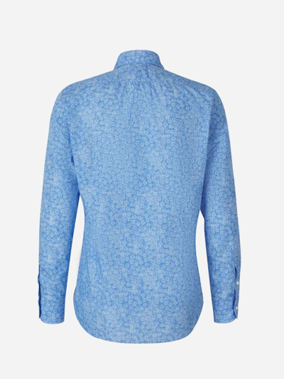 Shop Vincenzo Di Ruggiero Floral Cotton Shirt In Blue