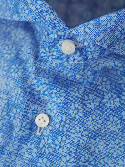 Shop Vincenzo Di Ruggiero Floral Cotton Shirt In Blue