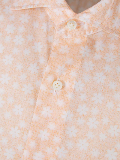 Shop Vincenzo Di Ruggiero Floral Cotton Shirt In Salmon