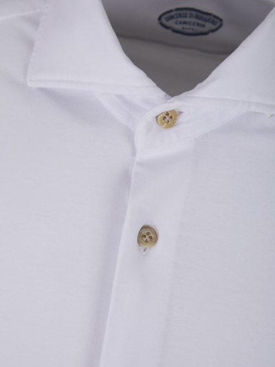 Shop Vincenzo Di Ruggiero Stretch Knit Shirt In White