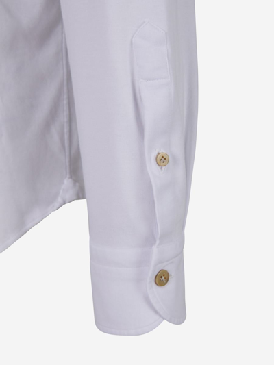 Shop Vincenzo Di Ruggiero Stretch Knit Shirt In White