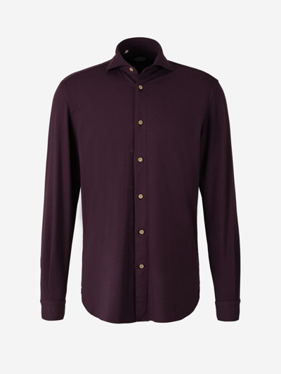 Shop Vincenzo Di Ruggiero Stretch Knit Shirt In Purple
