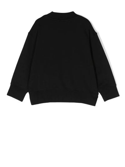 Shop Palm Angels Black Cotton Sweatshirt In Nero