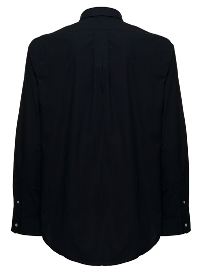 Shop Polo Ralph Lauren Black Cotton Poplin Shirt With Logo Shirt In Polo Black