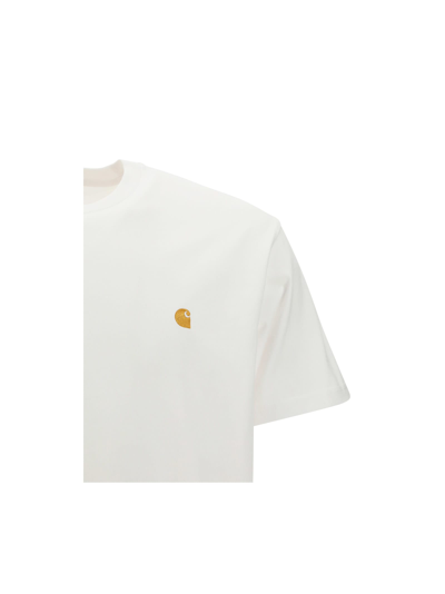 Shop Carhartt T-shirt In White/gold