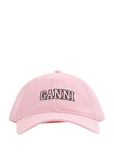 Shop Ganni Baseball Hat In Pink