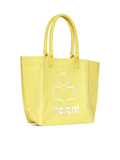 Shop Isabel Marant Yenky Logo Embroidered Tote Bag In Giallo