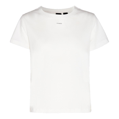 Pinko White T-shirt With Logo Print