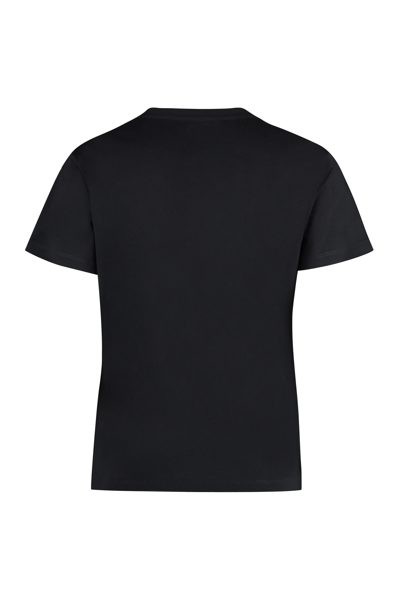 Shop Pinko Quentin Decorative Inserts Crew-neck T-shirt In Black
