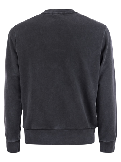 Shop Polo Ralph Lauren Cotton Loopback Sweatshirt  In Black