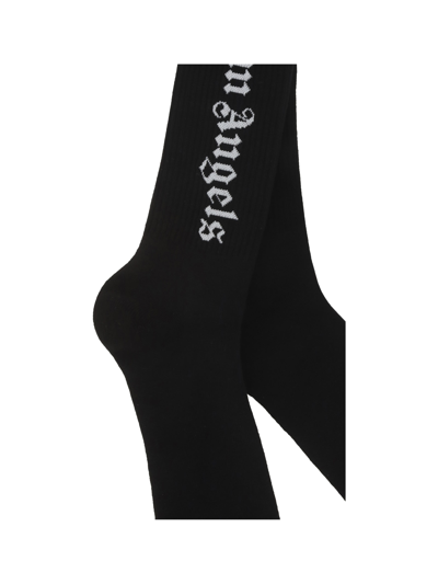 Shop Palm Angels Socks In Black White