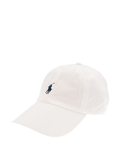 Shop Polo Ralph Lauren Hat In White/ Newport Navy