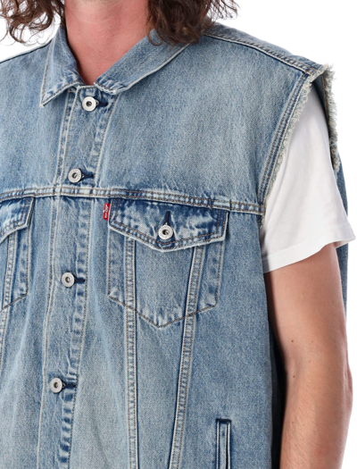 Shop Levi's Denim Jeans Vest In Med Blue