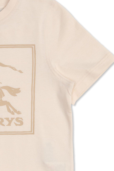 Shop Burberry Equestrian Knight Motif Crewneck T-shirt In Bianco