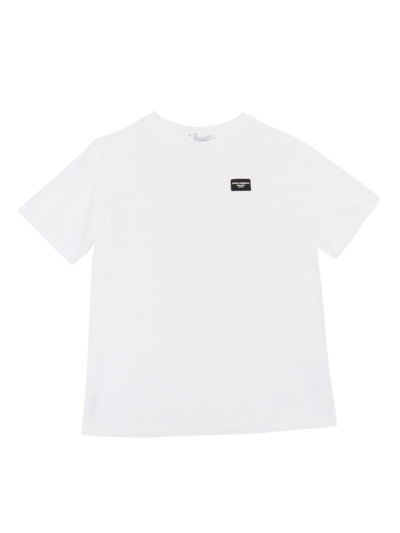 Shop Dolce & Gabbana Logo-patch Crewneck T-shirt In Bianco