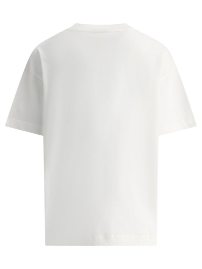 Shop Fendi Logo Printed Crewneck T-shirt In Bianco