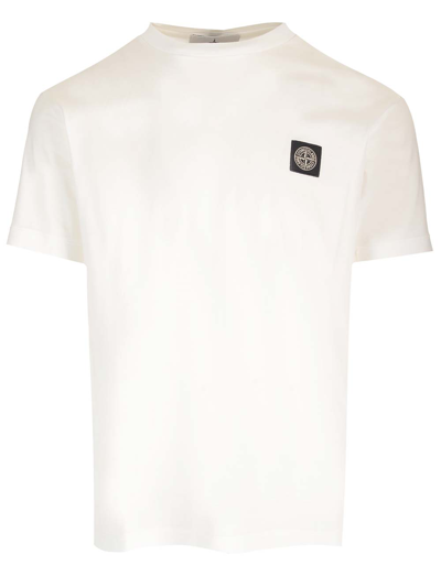 Shop Stone Island Crew-neck T-shirt In White