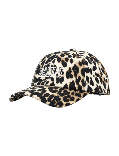 Shop Ganni Leopard Baseball Cap