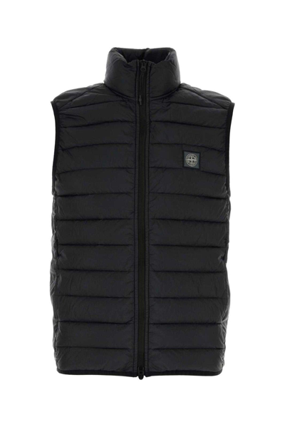 Shop Stone Island High Neck Quilted Gilet In Nero