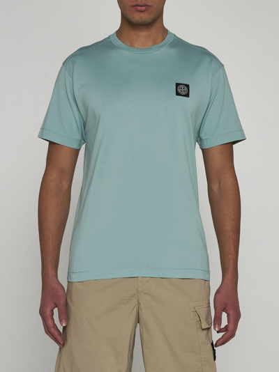 Shop Stone Island Logo-patch Cotton T-shirt