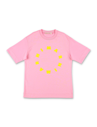 Shop Marni Circle Logo T-shirt In Rose