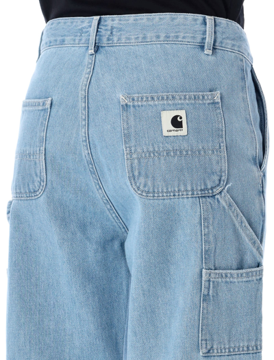 Shop Carhartt W Pierce Pant Straight In Blue Stone Bleached