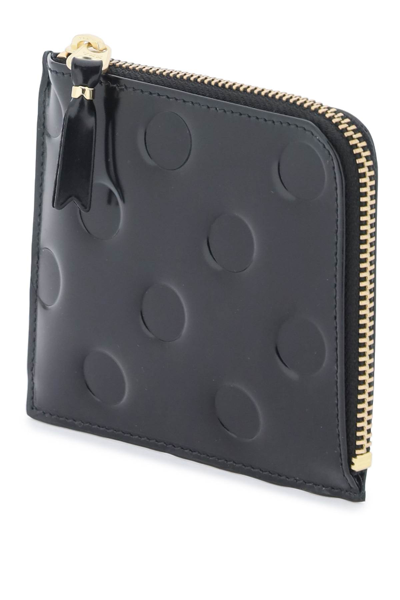 Shop Comme Des Garçons Polka Dot Flat Wallet In Black