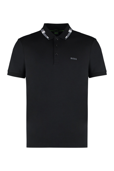 Shop Hugo Boss Cotton Polo Shirt In Black