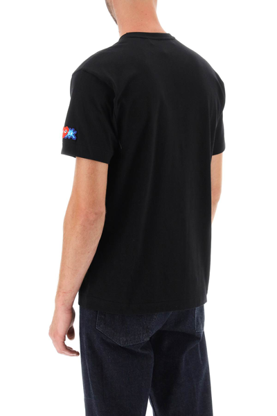 Shop Comme Des Garçons Shirt T-shirt With Pixel Patch In Black
