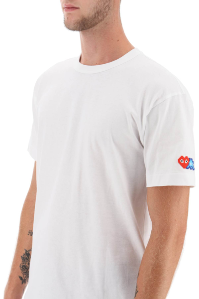 Shop Comme Des Garçons Shirt T-shirt With Pixel Patch In White