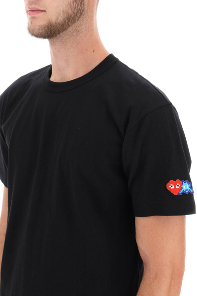 Shop Comme Des Garçons Shirt T-shirt With Pixel Patch In Black
