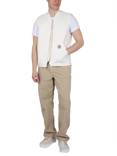 Shop Carhartt Vest With Logo Patch In Yellow Cream