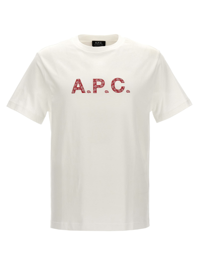 Shop Apc James T-shirt In Blanc/rouge