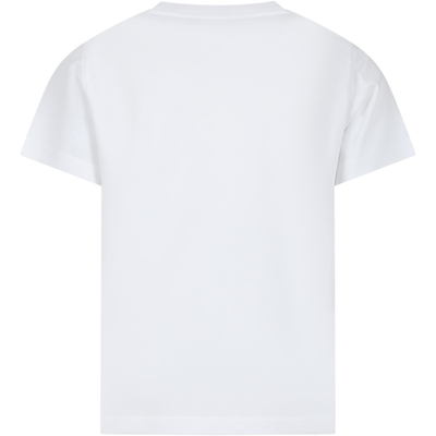 Shop Balmain White T-shirt For Kids With Logo In Bianco