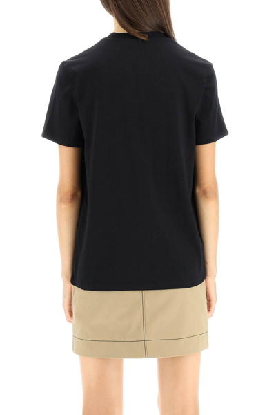 Shop Msgm T-shirt With Brushed Logo In Nero