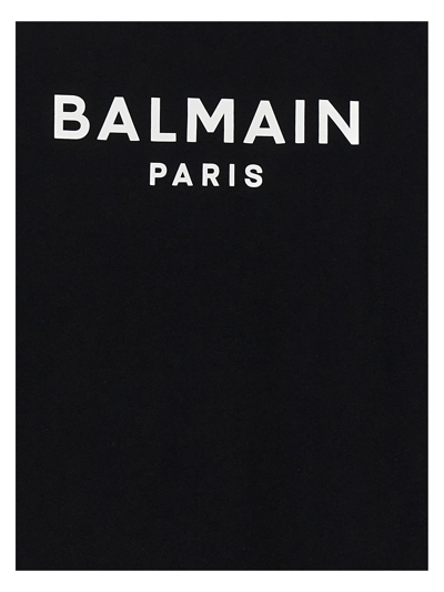 Shop Balmain Logo T-shirt In Black/white