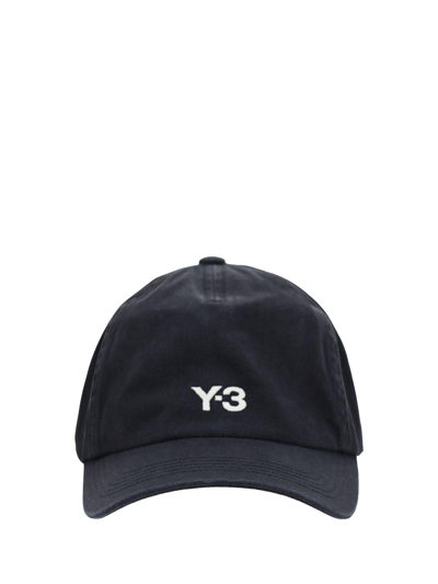 Shop Y-3 Logo Embroidered Baseball Cap In Black