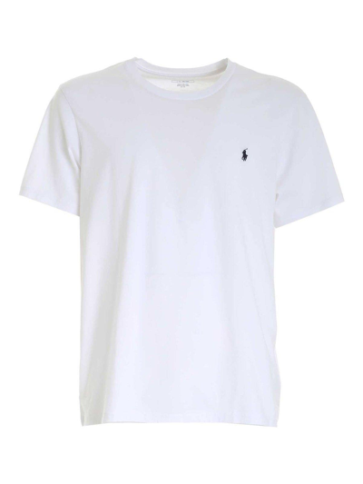 Shop Polo Ralph Lauren Logo Embroidered Crewneck T-shirt