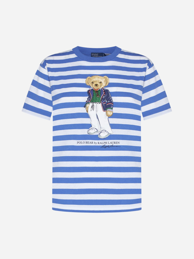 Shop Polo Ralph Lauren Bear Striped Cotton T-shirt