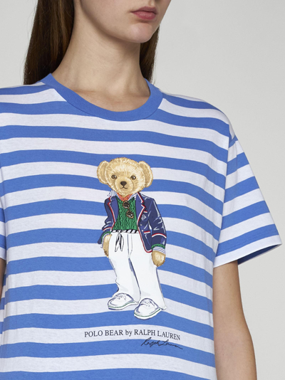 Shop Polo Ralph Lauren Bear Striped Cotton T-shirt