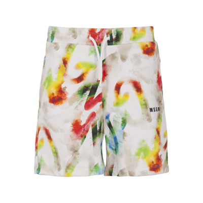 Shop Msgm Shorts In Bianco