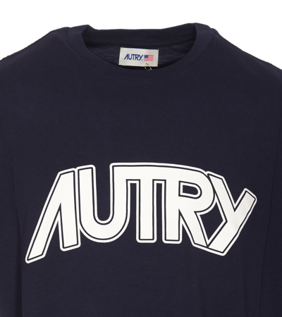 Shop Autry Logo T-shirt In Blu