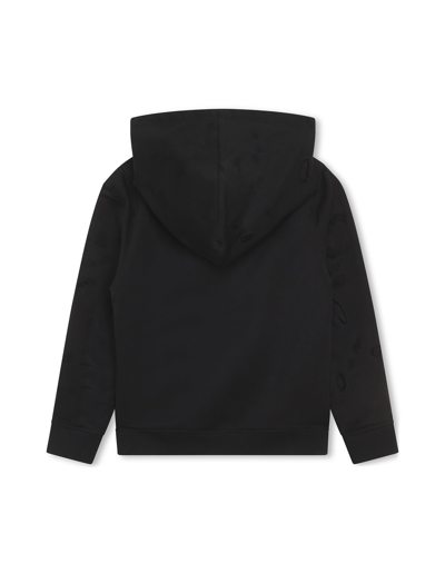 Shop Givenchy Black Hoodie With Logo And Distressed Effect