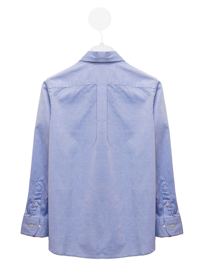 Shop Ralph Lauren Light Blue Cotton Poplin Shirt With Logo Polo  Kids Boy