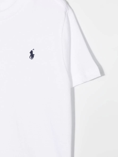 Shop Ralph Lauren White T-shirt With Navy Blue Pony