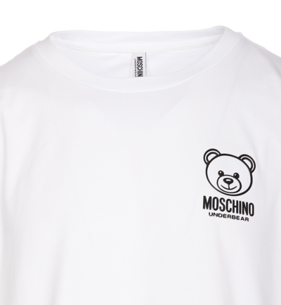 Shop Moschino T-shirt Logo Underbear In Bianco